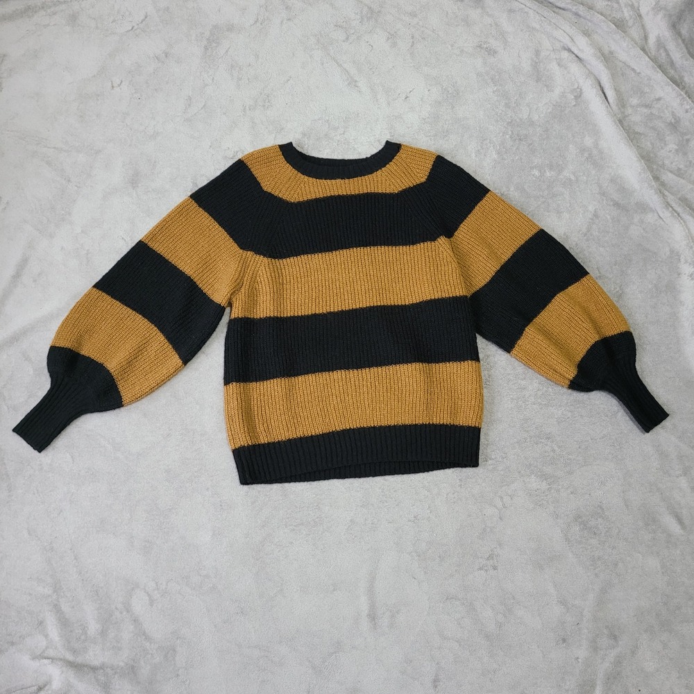 Who What Wear orange & black chunky striped sweater boxy oversized cozy grunge‎ - Picture 5 of 13